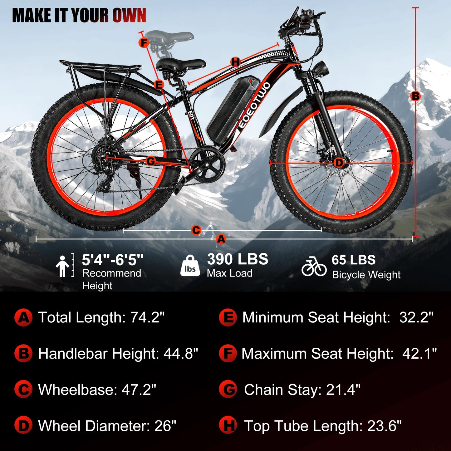 1500W Peak Motor 34Mph Electric Bike