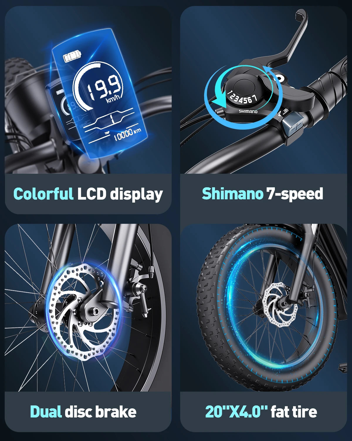 32MPH 48V 23AH Max 75Miles Electric Bike