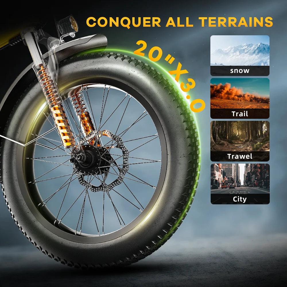 48V 1000W PEAK Foldable Electric Bike
